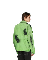 Feng Chen Wang Green Denim Tie Dye Jacket
