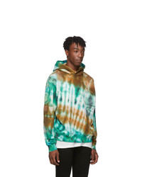 Amiri Blue Tie Dye Commando Patch Hoodie