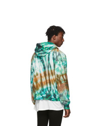 Amiri Blue Tie Dye Commando Patch Hoodie