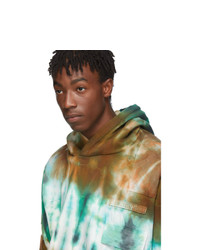 Amiri Blue Tie Dye Commando Patch Hoodie