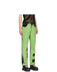 Feng Chen Wang Green Tie Dye Jeans