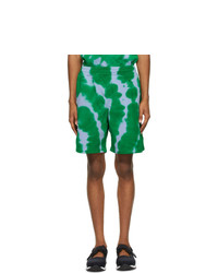 Green Tie-Dye Sports Shorts