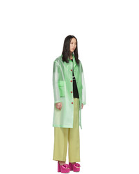 Undercover Green Translucent Logo Trench Coat