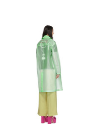 Undercover Green Translucent Logo Trench Coat