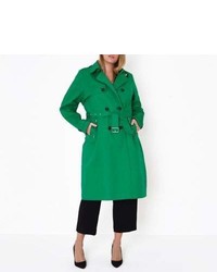 River Island Plus Green Belted Trench Coat