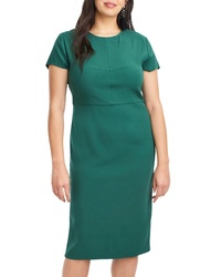 Green Twill Sheath Dress