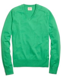 Green V-neck Sweater