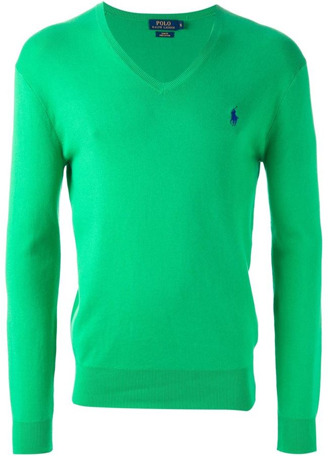 Polo Ralph Lauren V Neck Sweater, $120 | farfetch.com | Lookastic