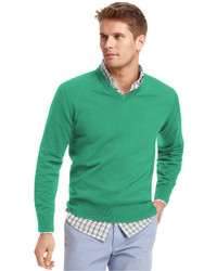 Izod Sweater V Neck Essential Fine Gauge Lightweight Sweater