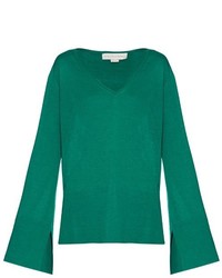 Stella McCartney V Neck Wool And Silk Blend Sweater