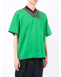Kolor Contrast Collar Short Sleeve T Shirt