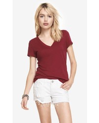 Express Fitted Deep V Neck Tee