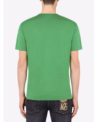 Dolce & Gabbana Logo Patch V Neck T Shirt