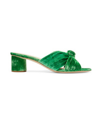 Green Velvet Mules