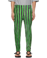 Green Vertical Striped Chinos