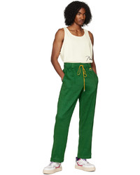 Rhude Green Pinstripe Trousers