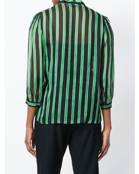 MSGM Striped Pussy Bow Blouse