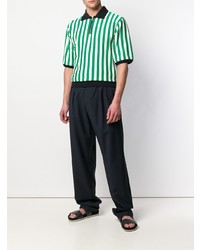 Marni Striped Zip Up Polo Shirt
