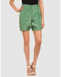 Green Vertical Striped Shorts