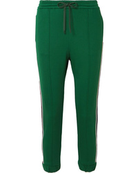 Green Vertical Striped Sweatpants