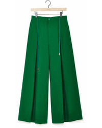 Maxi Cotton Wide Pants Green
