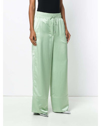 Off-White Satin Wide Leg Trousers