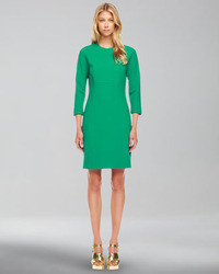 Green Wool Casual Dress