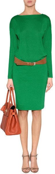 Ralph Lauren Black Label Meadow Green Cashmere Silk Knit Dress, $1,275 ...