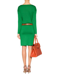 Ralph Lauren Black Label Meadow Green Cashmere Silk Knit Dress