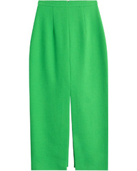 Green Wool Pencil Skirt