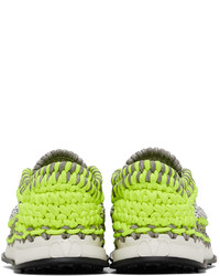 Valentino Garavani Green Grey Crochet Sneakers
