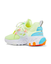Nike React Presto Neon Suede And Med Mesh Sneakers