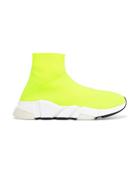 Balenciaga Speed Neon Stretch Knit High Top Sneakers