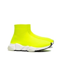Balenciaga Yellow Speed Neon Knitted Sneakers