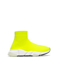 Balenciaga Yellow Speed Neon Knitted Sneakers