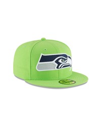 New Era Cap New Era Neon Green Seattle Seahawks Omaha 59fifty Hat