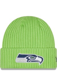 New Era Neon Green Seattle Seahawks Core Classic Cuffed Knit Hat At Nordstrom
