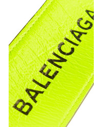 Balenciaga Cycle Textured Leather Bracelet Yellow