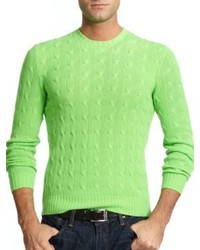 Green-Yellow Cable Sweater