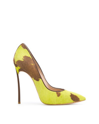 Green-Yellow Calf Hair Pumps