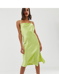 ASOS DESIGN Cami Midi Slip Dress In High Shine Satin With Py Back