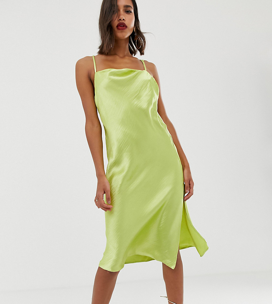 green midi slip dress