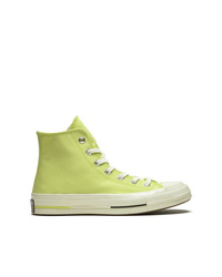 Green-Yellow Canvas High Top Sneakers