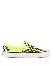 Green-Yellow Canvas Slip-on Sneakers