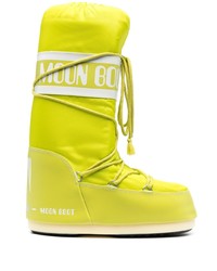 Green-Yellow Canvas Snow Boots