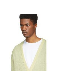 John Elliott Off White Wool High Twisted Cardigan