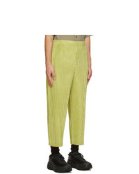 Homme Plissé Issey Miyake Yellow Gingham Hologram Trousers