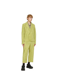 Homme Plissé Issey Miyake Yellow Gingham Hologram Trousers