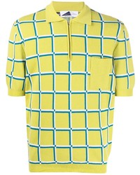 Anglozine Check Print Short Sleeved Polo Shirt