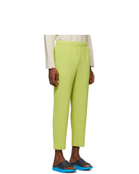 Homme Plissé Issey Miyake Green Pleated Trousers